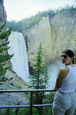 Carol at Yellowstone Falls.